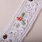 Ivory Lace Bib Collar Patch with Purple Flowers and Crystals for Dresses Costumes